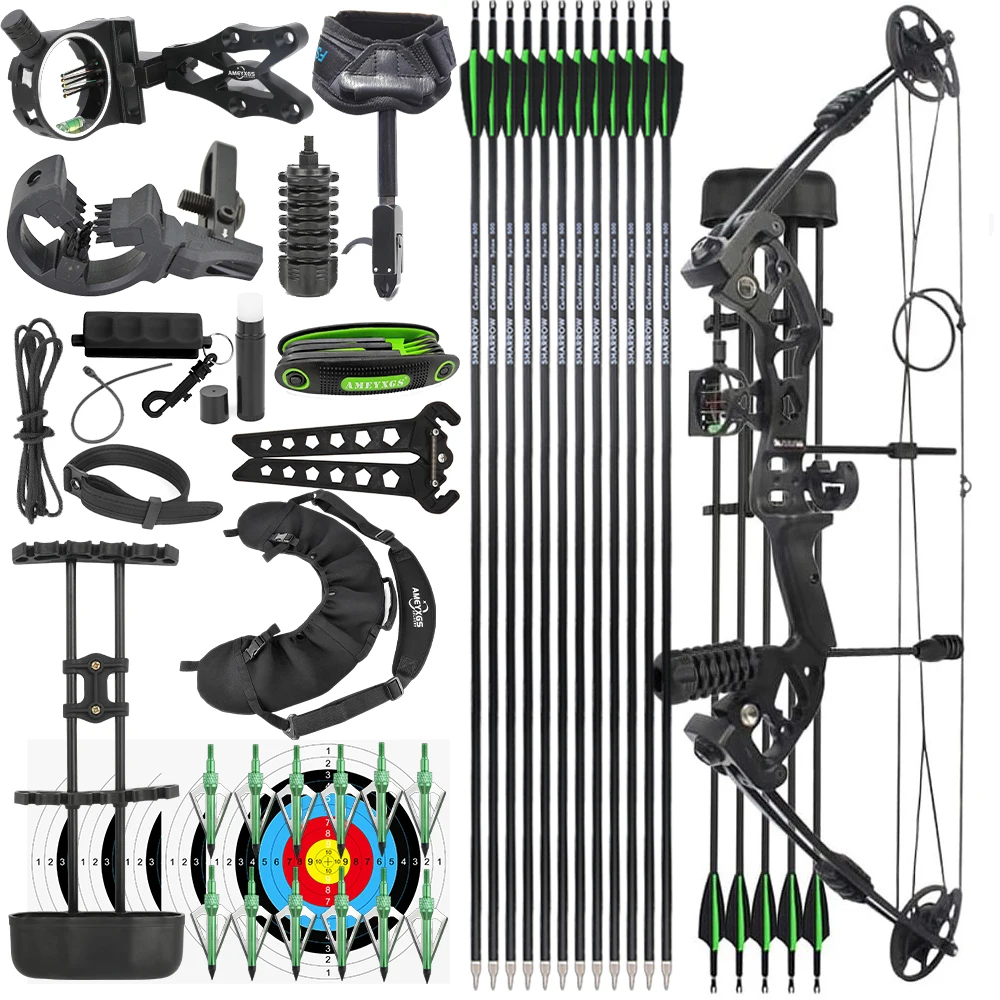 Archery Compound Bow Arrow Set 30-55lbs Alloy Bow Adjustable Pulley Bow Carbon Arrows Outdoor Archery Shooting Targeting Hunting
Archery Compound Bow Arrow Set 30-55lbs Alloy Bow Adjustable Pulley Bow Carbon Arrows Outdoor Archery Shooting Targeting Hunting