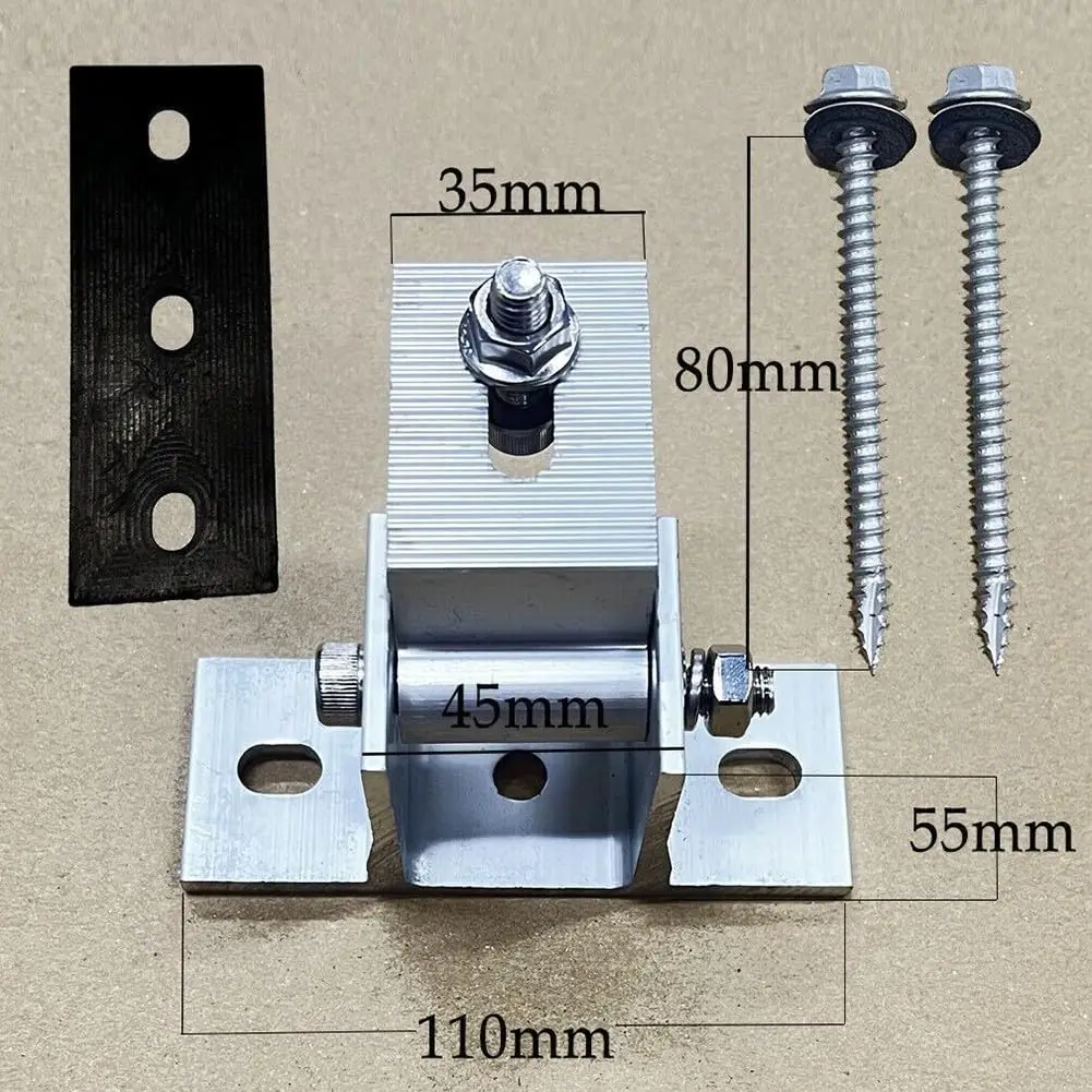 Aluminum Alloy Solar Panel Mount Bracket Adjustable Rotatable Elevation Angle Wind Resistant Low Pressure Flexible Roof Mounting
Aluminum Alloy Solar Panel Mount Bracket Adjustable Rotatable Elevation Angle Wind Resistant Low Pressure Flexible Roof Mounting