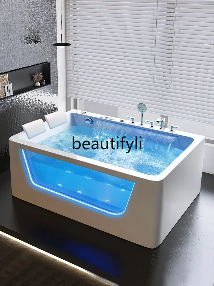 SS Double Couple Jacuzzi Household Smart Thermostatic Heating Water Curtain Waterfall Acrylic Adult Bath
SS Double Couple Jacuzzi Household Smart Thermostatic Heating Water Curtain Waterfall Acrylic Adult Bath