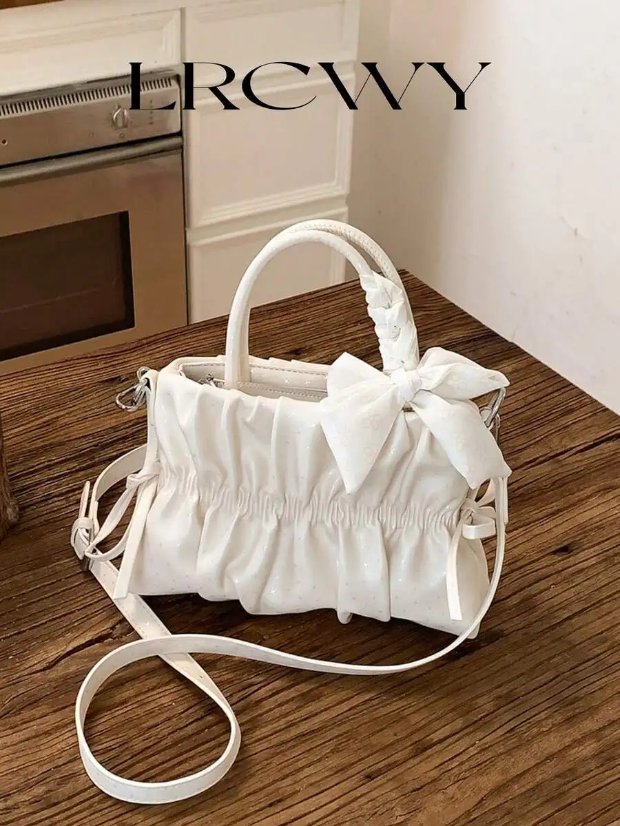 Cloud Pleated Scarf Bow Decor Shoulder Bag, elegant women crossbody handbag perfect for commute shopping dating.
Cloud Pleated Scarf Bow Decor Shoulder Bag, elegant women crossbody handbag perfect for commute shopping dating.