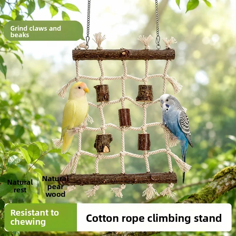 Parrot Swing Perch Stand for Cockatiel Budgie, Natural Wood Climbing Toy Cage Accessory with Chewing Beads, Hanging Playground
Parrot Swing Perch Stand for Cockatiel Budgie, Natural Wood Climbing Toy Cage Accessory with Chewing Beads, Hanging Playground
