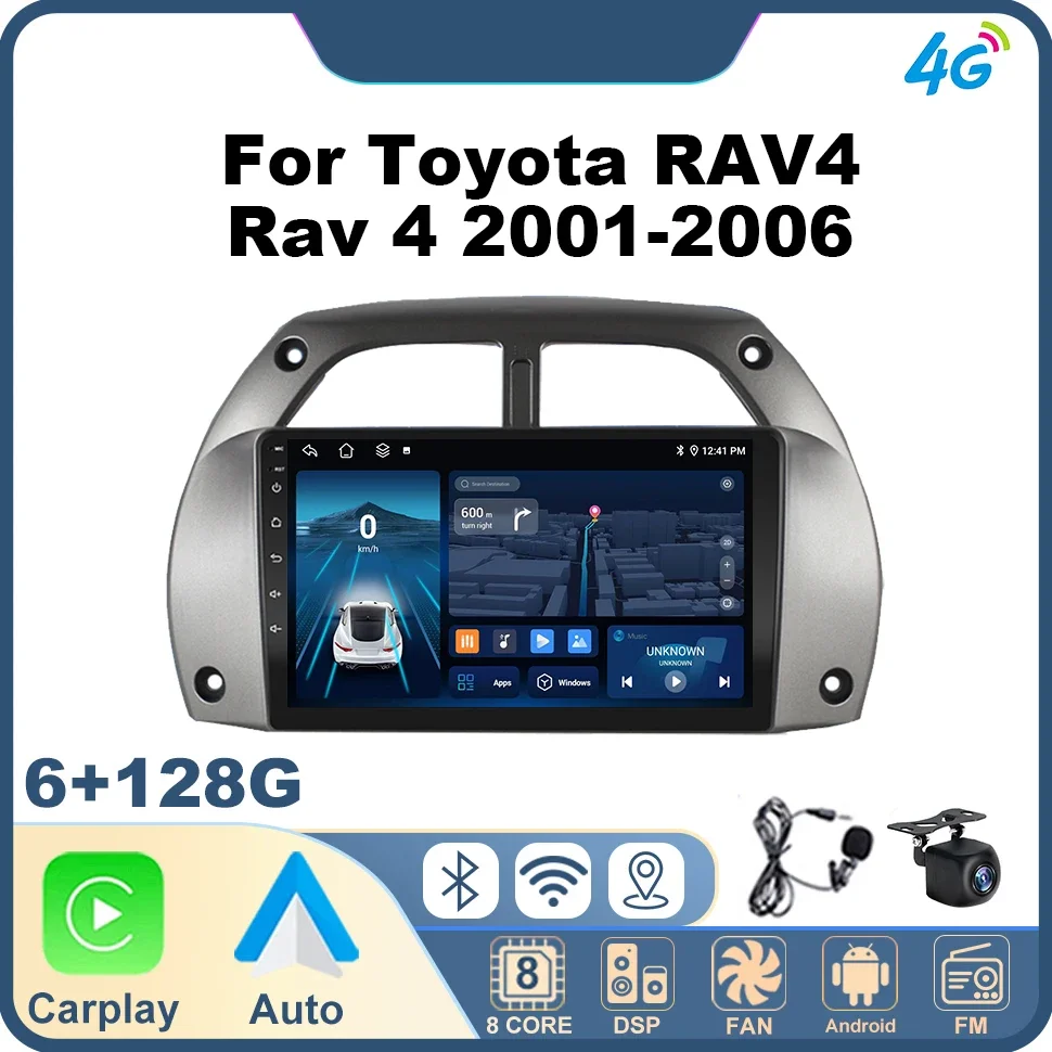 Android Auto Car Radio Multimedia Video Player for Toyota RAV4 Rav 4 2001-2006 Head Unit Navigation GPS 8core Wireless Carplay 
Android Auto Car Radio Multimedia Video Player for Toyota RAV4 Rav 4 2001-2006 Head Unit Navigation GPS 8core Wireless Carplay