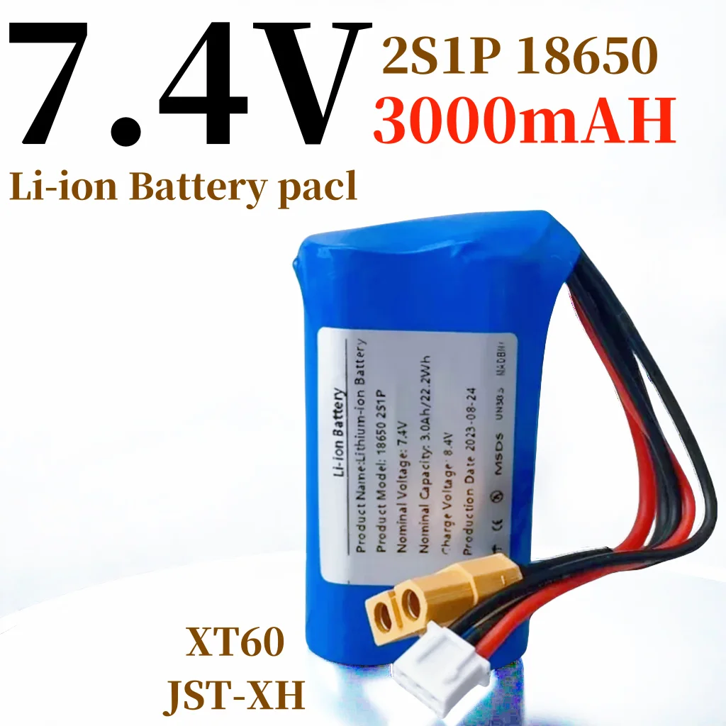 Lithium ion rechargeable battery pack, suitable for various drones, 7.4V, 2S1P, 3000mAh, 18650 battery pack
Lithium ion rechargeable battery pack, suitable for various drones, 7.4V, 2S1P, 3000mAh, 18650 battery pack