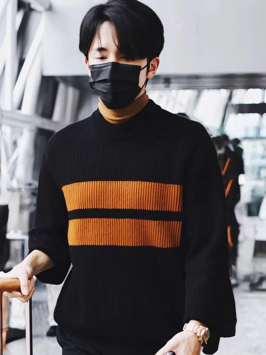 Итальянский мужской свитер Thiened Pure Camere, зимний теплый круглый трикотажный свитер, облегающий повседневный длинный свитер в полоску
Итальянский мужской свитер Thiened Pure Camere, зимний теплый круглый трикотажный свитер, облегающий повседневный длинный свитер в полоску