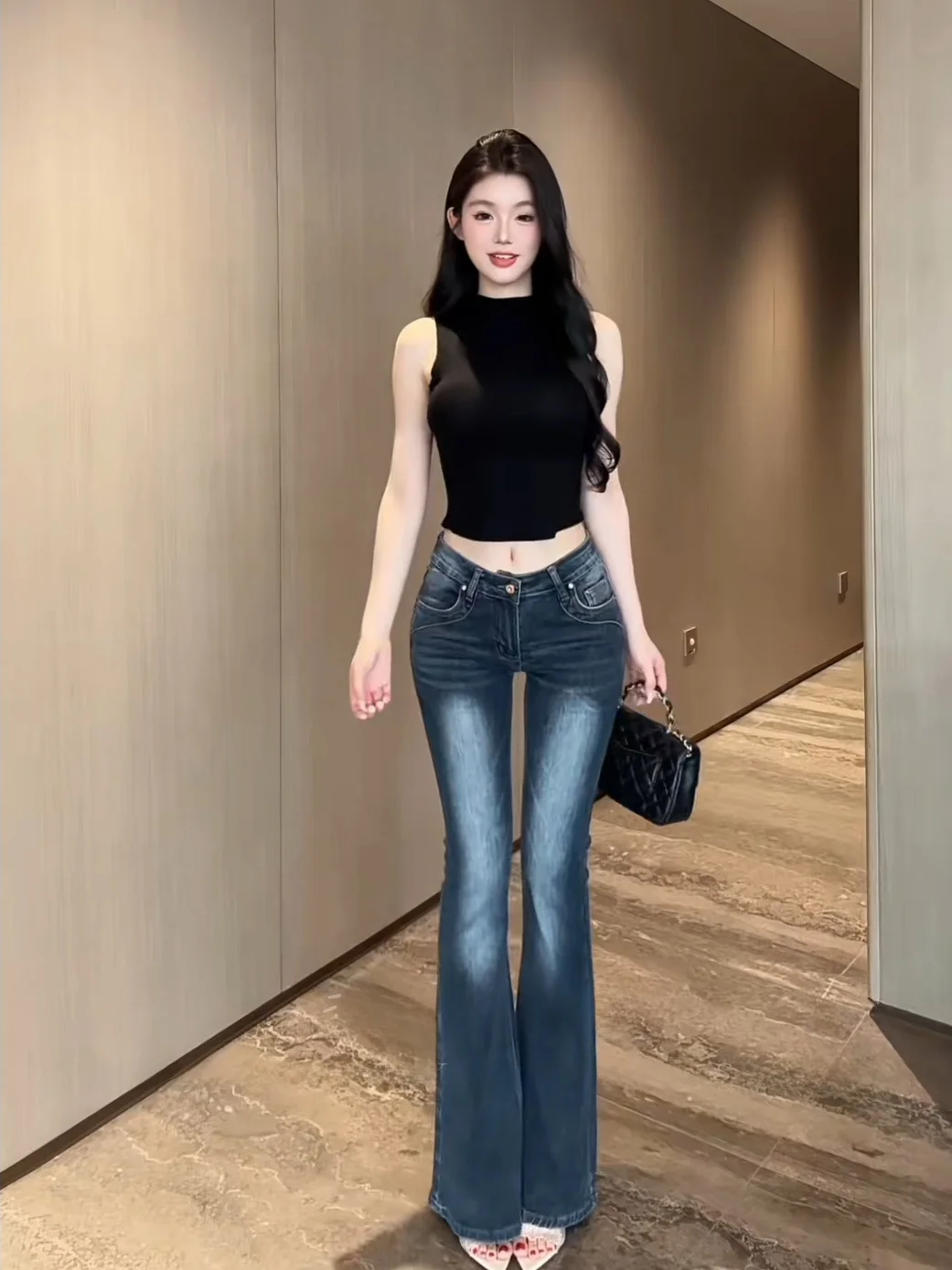 Low Waist Bell Bottom Denim Jeans Women's Washed Bleach High Waist Slimming Butt Lifting Small Size Long Pants American Retro...
Low Waist Bell Bottom Denim Jeans Women's Washed Bleach High Waist Slimming Butt Lifting Small Size Long Pants American Retro...