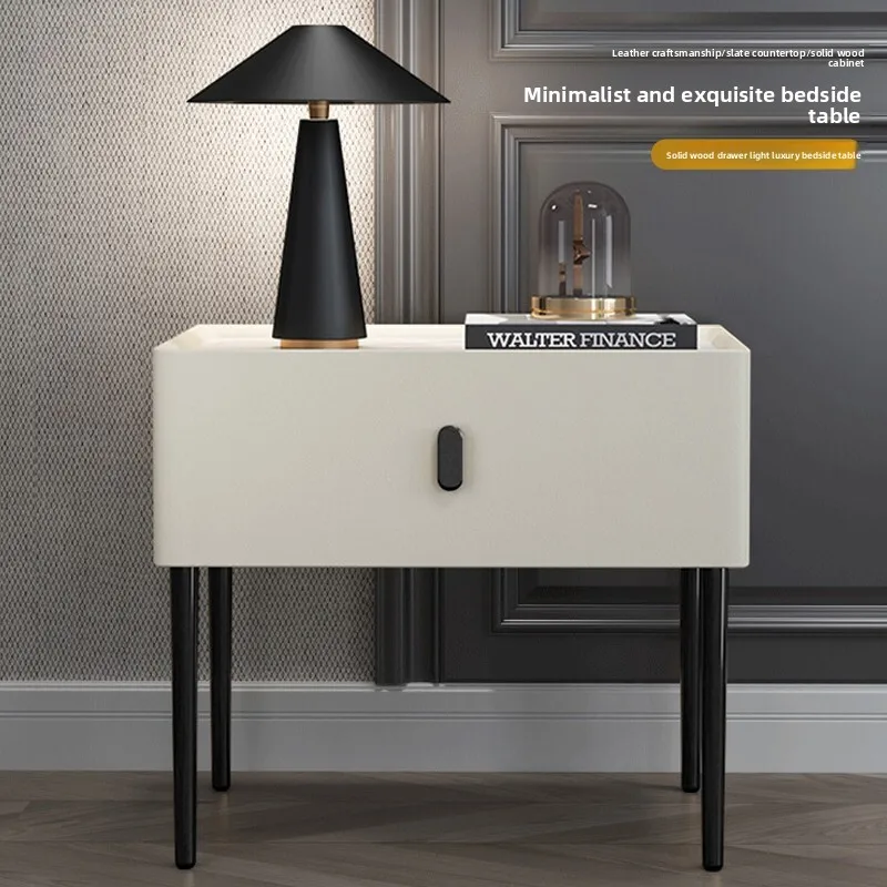 Single layer solid wood bedside table Modern simplicity High sense Internet celebrity leather bedside table Slate
Single layer solid wood bedside table Modern simplicity High sense Internet celebrity leather bedside table Slate