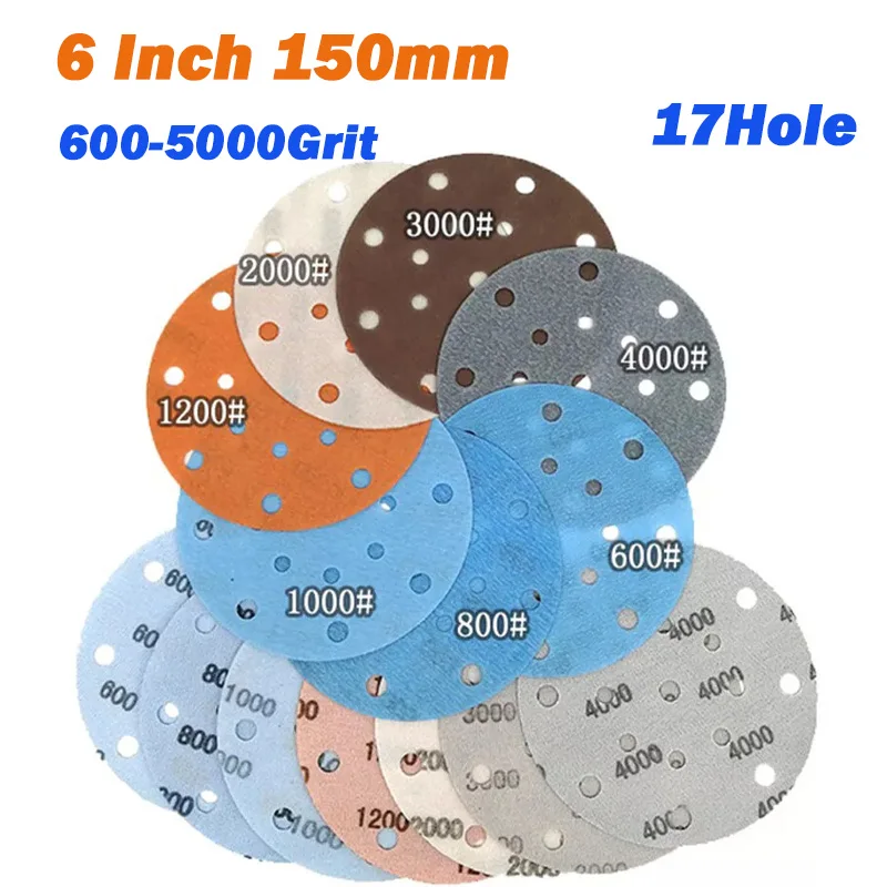 6 Inch 150mm 17Hole 600-5000Grit FV Soft Film Sanding Discs Wet and Dry Sanding Discs Sandpaper Hook & Loop Auto Body Film Pads
6 Inch 150mm 17Hole 600-5000Grit FV Soft Film Sanding Discs Wet and Dry Sanding Discs Sandpaper Hook & Loop Auto Body Film Pads