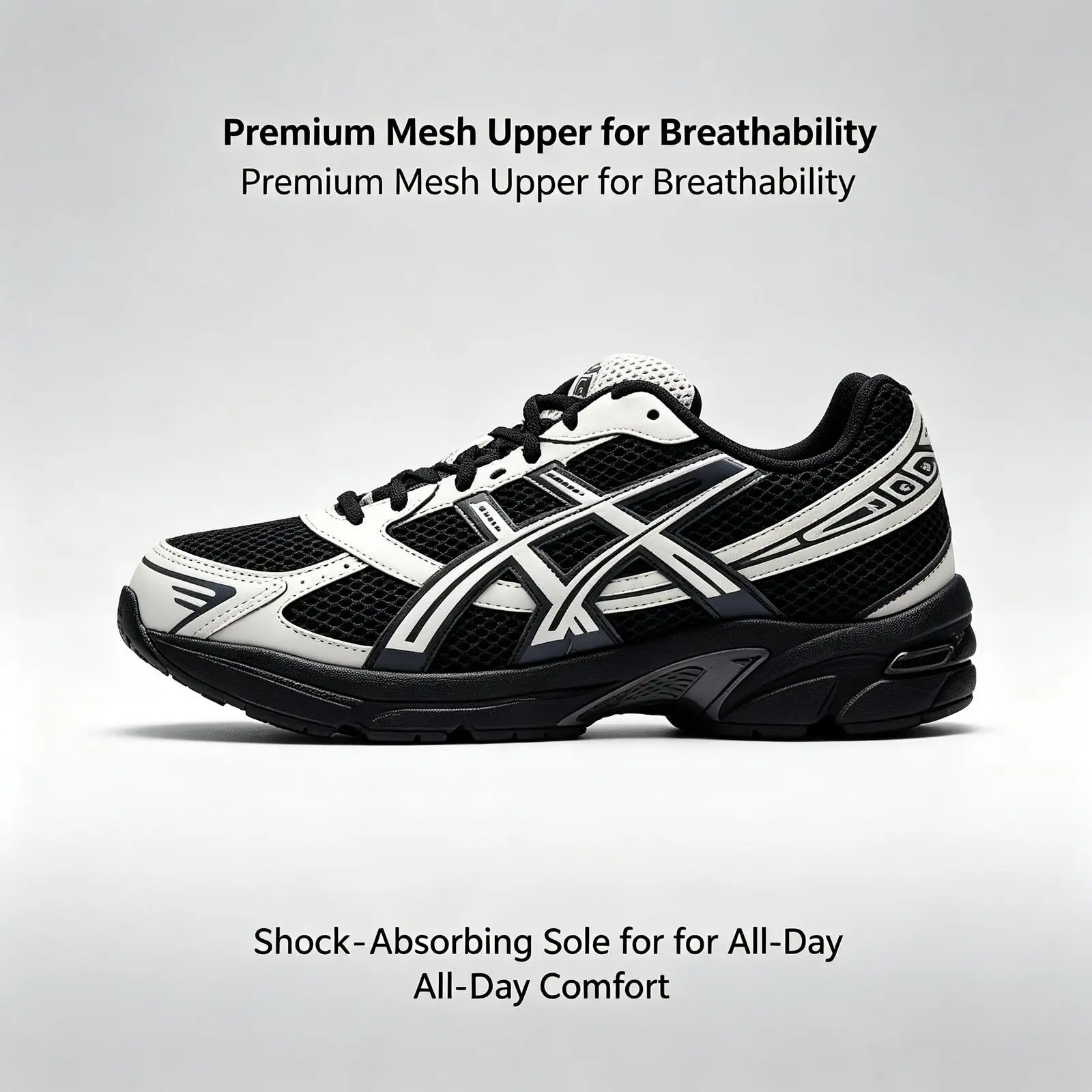 ASICS Men Black Cream Mesh Retro Dad Sneakers Shock Absorb Breathable Walking Casual Trainers 1203A609-001
ASICS Men Black Cream Mesh Retro Dad Sneakers Shock Absorb Breathable Walking Casual Trainers 1203A609-001