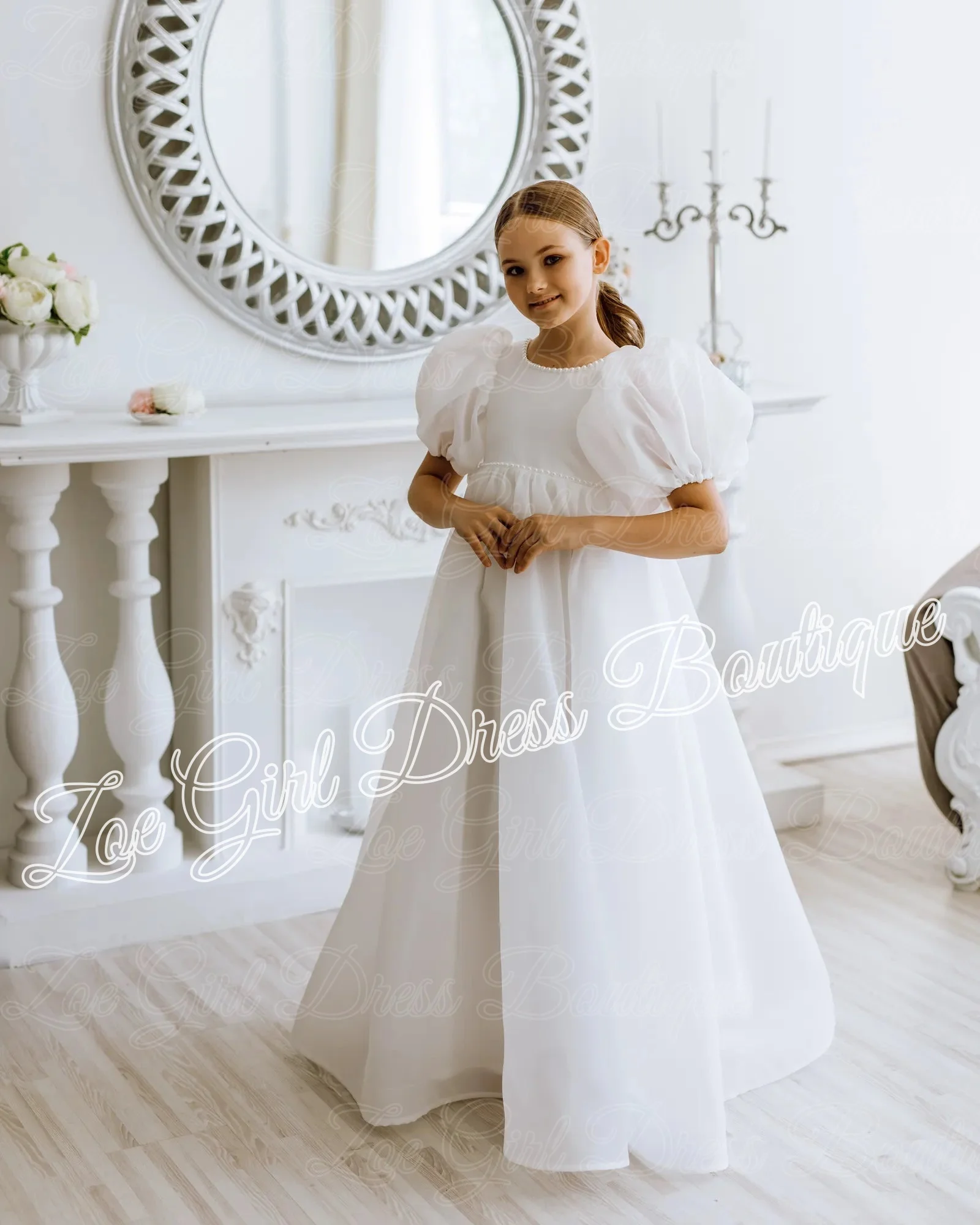 White Tulle Flower Girl Dresses for Wedding Beaded Girl Birthday Ball Gowns Elegant First Holy Communion Ball Gowns Customized
White Tulle Flower Girl Dresses for Wedding Beaded Girl Birthday Ball Gowns Elegant First Holy Communion Ball Gowns Customized