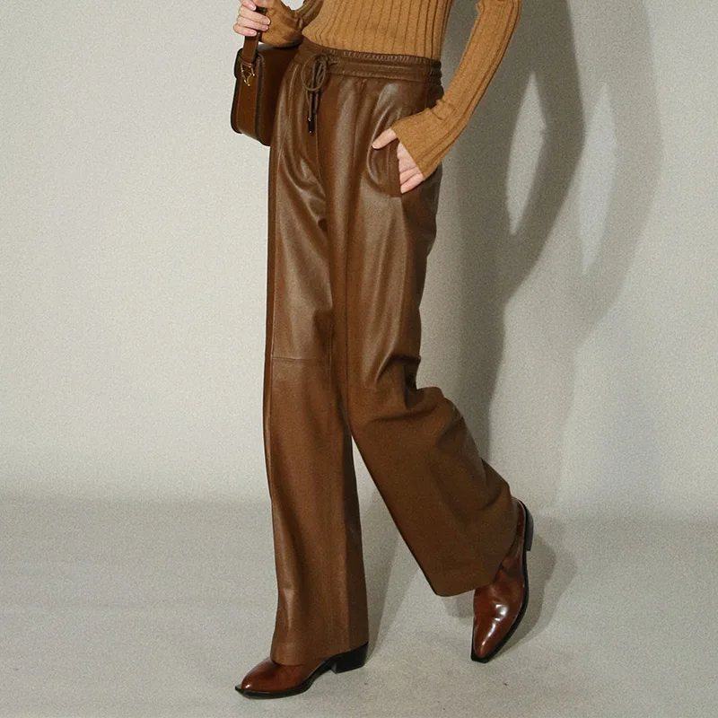 2023 Women Sheepskin Leather Trouser Fashion Streetwear Lady Long Pants Genuine Leather Elastic Waist TF5285
2023 Women Sheepskin Leather Trouser Fashion Streetwear Lady Long Pants Genuine Leather Elastic Waist TF5285