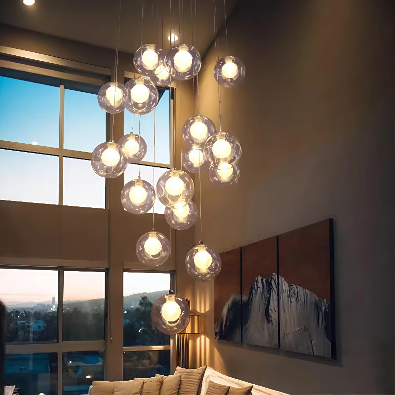 Nordic Creative Round Glass LED Chandelier Applicable To Stair Decoration Decoration Maison Home Decor Interior Lighting
Nordic Creative Round Glass LED Chandelier Applicable To Stair Decoration Decoration Maison Home Decor Interior Lighting