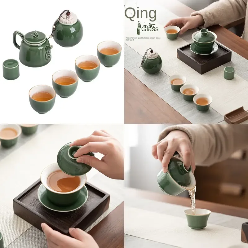 【CHIMU HOME】 Green Ceramic Set for Japanese Style Simple Light Kung Fu Set Teapot Small Complete Set
【CHIMU HOME】 Green Ceramic Set for Japanese Style Simple Light Kung Fu Set Teapot Small Complete Set