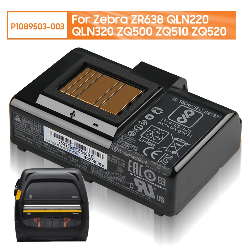 Сменный аккумулятор P 1089503 -003 П 1051378 Для Zebra ZR638 QLN220 QLN320 ZQ500 ZQ510 ZQ520 аккумуляторная батарея 3400 мАч
Сменный аккумулятор P 1089503 -003 П 1051378 Для Zebra ZR638 QLN220 QLN320 ZQ500 ZQ510 ZQ520 аккумуляторная батарея 3400 мАч