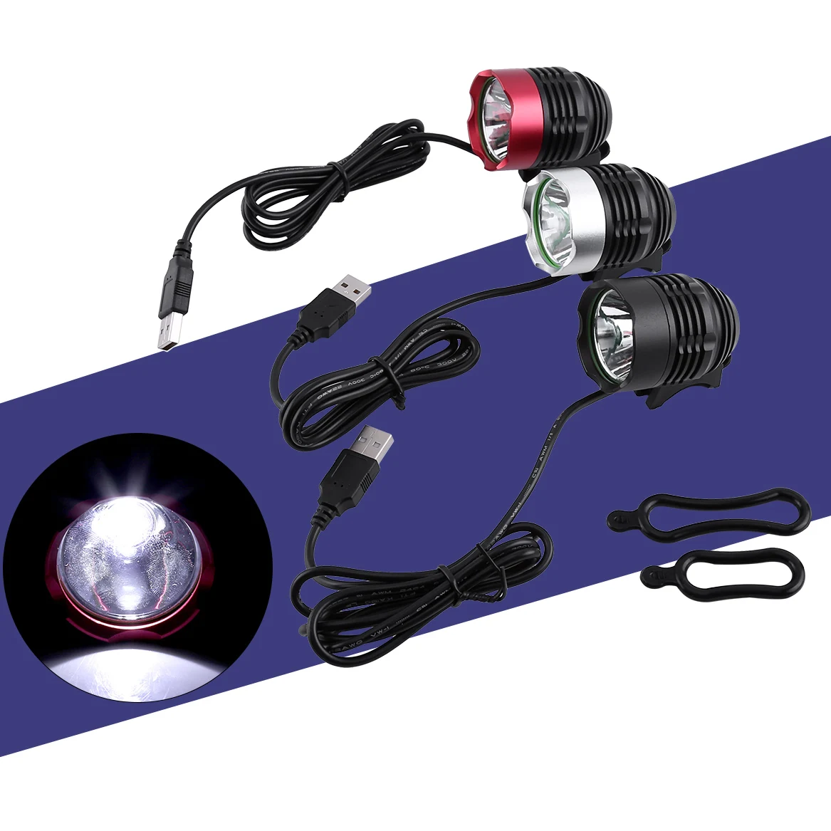 Aluminum Alloy 1200LM USB Bike Headlight with Rubber Rings for Handlebars - Cycling and Outdoor Lighting Solution
Aluminum Alloy 1200LM USB Bike Headlight with Rubber Rings for Handlebars - Cycling and Outdoor Lighting Solution