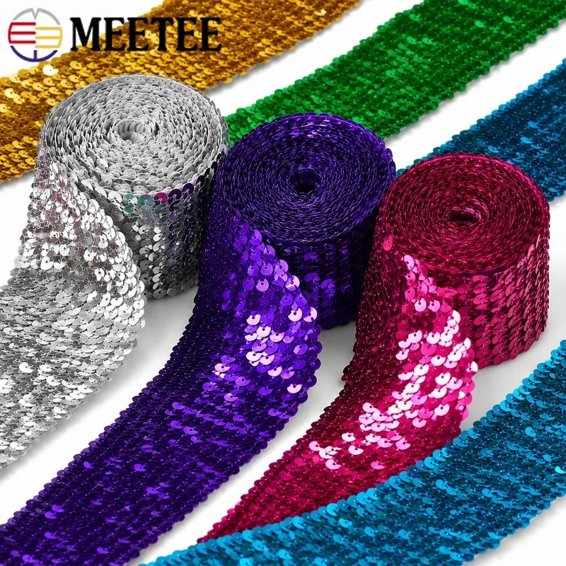 2/5/10Meters 45mm Sequined Elastic Band Lace Trim Stretch Ribbon for Dance Dress Costume Clothes Decoration Sewing Applique DIY
2/5/10Meters 45mm Sequined Elastic Band Lace Trim Stretch Ribbon for Dance Dress Costume Clothes Decoration Sewing Applique DIY