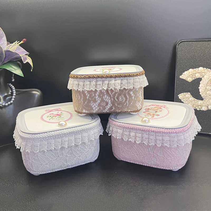 Elegant Storage Box Desktop Key Sundry Storager Lace Pearl Decoration Room Jewelry Storage Basket Press Cover Home Organizer
Elegant Storage Box Desktop Key Sundry Storager Lace Pearl Decoration Room Jewelry Storage Basket Press Cover Home Organizer