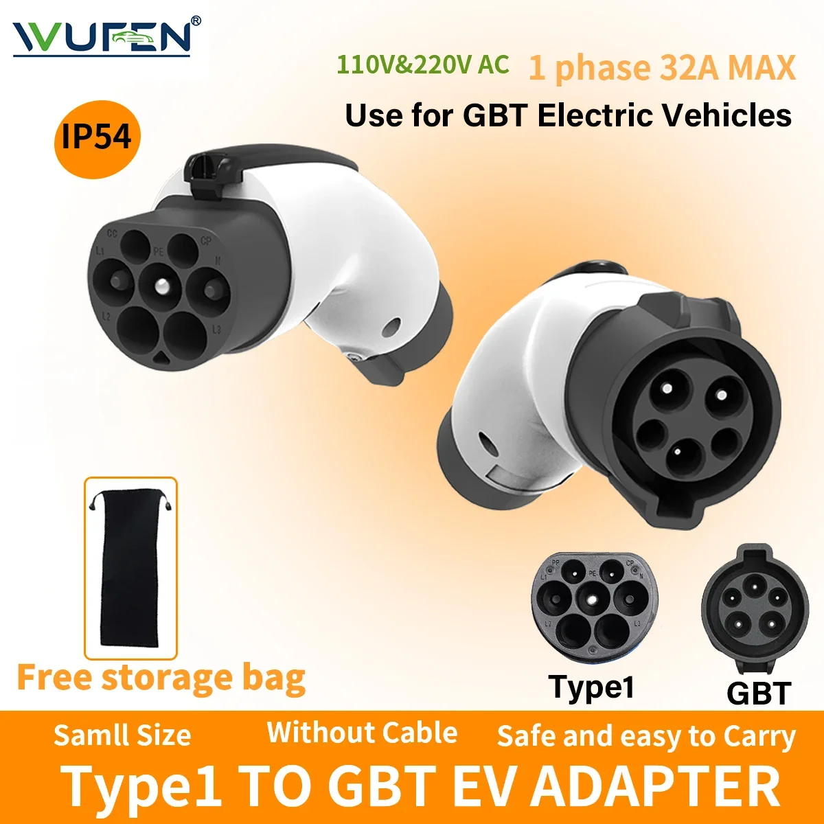 WUFEN (BYD Auto Exclusive Edition) Адаптер для зарядки электромобилей SAE J1772 на GB/T с противоугонным зарядным устройством для электромобилей Type1 to GBT Автомобильная зарядка BYD 
WUFEN (BYD Auto Exclusive Edition) Адаптер для зарядки электромобилей SAE J1772 на GB/T с противоугонным зарядным устройством для электромобилей Type1 to GBT Автомобильная зарядка BYD