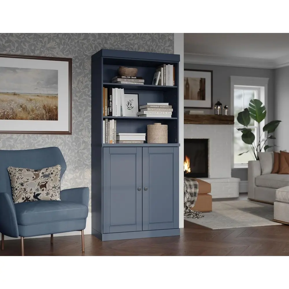 6-Shelf Tall Solid Wood Bookcase, 71.5x32 Antique Blue, Open Top with Wooden Storage, Eco-Friendly, Made in Brazil
6-Shelf Tall Solid Wood Bookcase, 71.5x32 Antique Blue, Open Top with Wooden Storage, Eco-Friendly, Made in Brazil