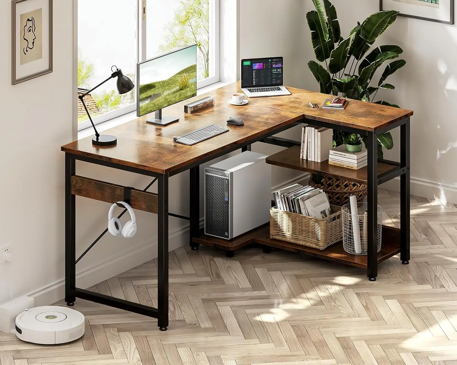 Computer Desk, Reversible Gaming Desk for Bedroom, Modern Writing Study Table for Home Office, Vintage
Computer Desk, Reversible Gaming Desk for Bedroom, Modern Writing Study Table for Home Office, Vintage