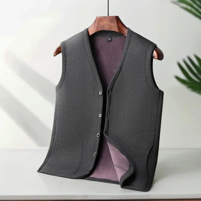 Men's Fce Lined Thi Warm Vest Outerwear ly Autumn Winter Faion Dad Sle andpa Coat Loose Fit Cosite Fabric
Men's Fce Lined Thi Warm Vest Outerwear ly Autumn Winter Faion Dad Sle andpa Coat Loose Fit Cosite Fabric