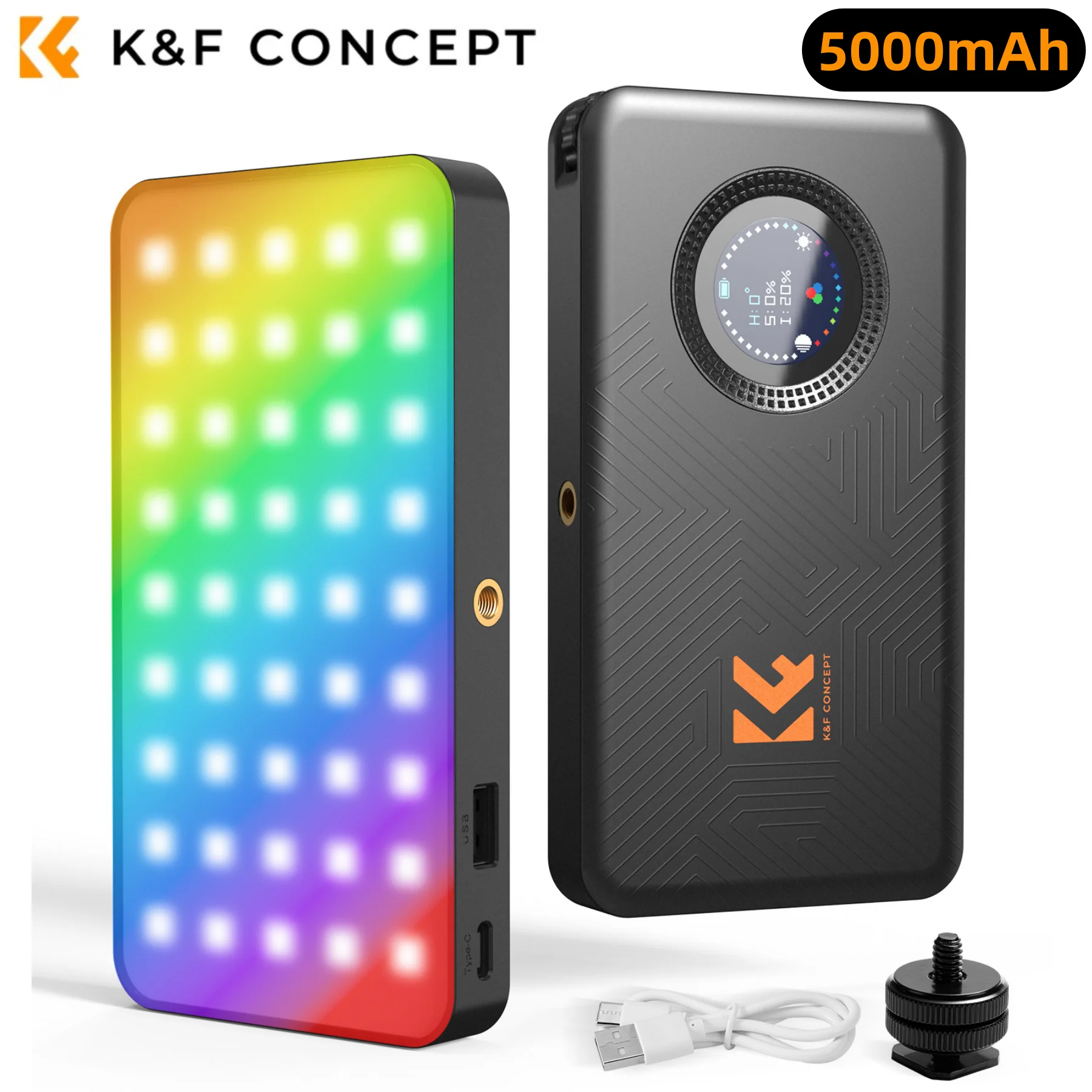 K&F CONCEPT 12W RGB Camera Video Light Portable 5000mAh CRI95+ 2700-7500K Full Color OLED Screen Phone Vlog Photography Light
K&F CONCEPT 12W RGB Camera Video Light Portable 5000mAh CRI95+ 2700-7500K Full Color OLED Screen Phone Vlog Photography Light
