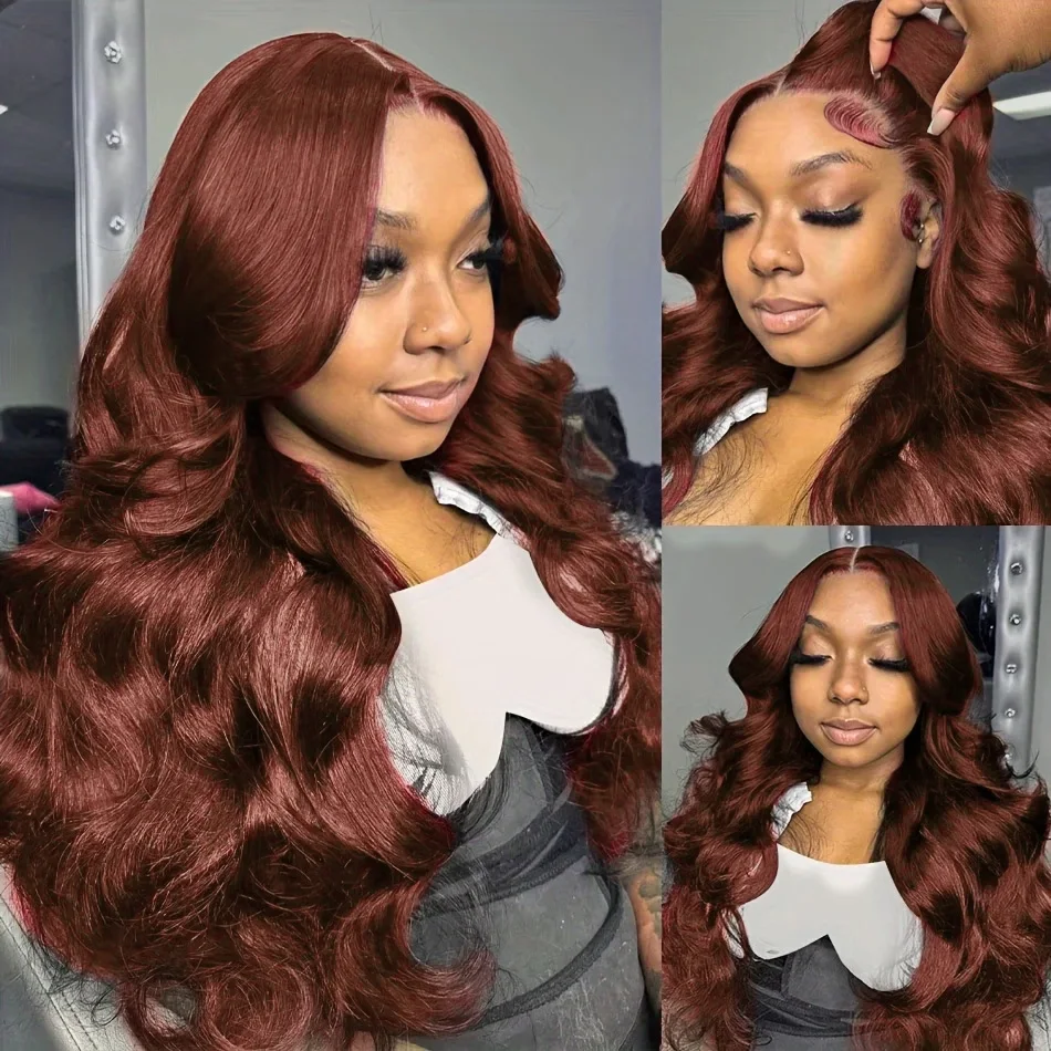 Reddish Brown 13x4 Lace Front Wigs Human Hair Pre Plucked 250% Density Body Wave Colored Human Hair 13x6 Lace Frontal Human Wig
Reddish Brown 13x4 Lace Front Wigs Human Hair Pre Plucked 250% Density Body Wave Colored Human Hair 13x6 Lace Frontal Human Wig