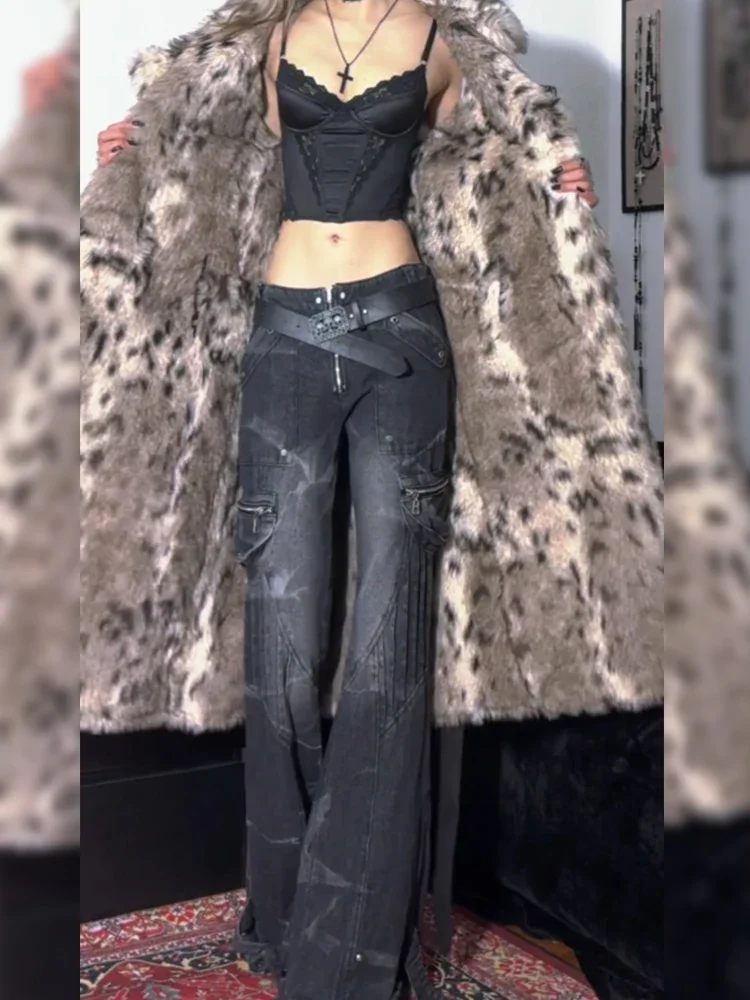 Women Vintage Black Gothic Jeans Y2K Harajuku High Street 2000s 90s Punk Denim Pants Streetwear Aesthetic Flare Trousers
Women Vintage Black Gothic Jeans Y2K Harajuku High Street 2000s 90s Punk Denim Pants Streetwear Aesthetic Flare Trousers