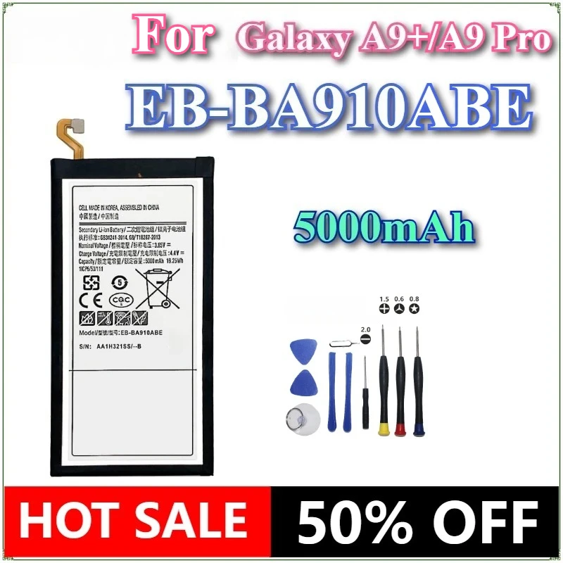 Brand New 5000mAh EB-BA910ABE Replacement Mobile Phone Battery For Galaxy A9+/A9 Pro +Tools
Brand New 5000mAh EB-BA910ABE Replacement Mobile Phone Battery For Galaxy A9+/A9 Pro +Tools