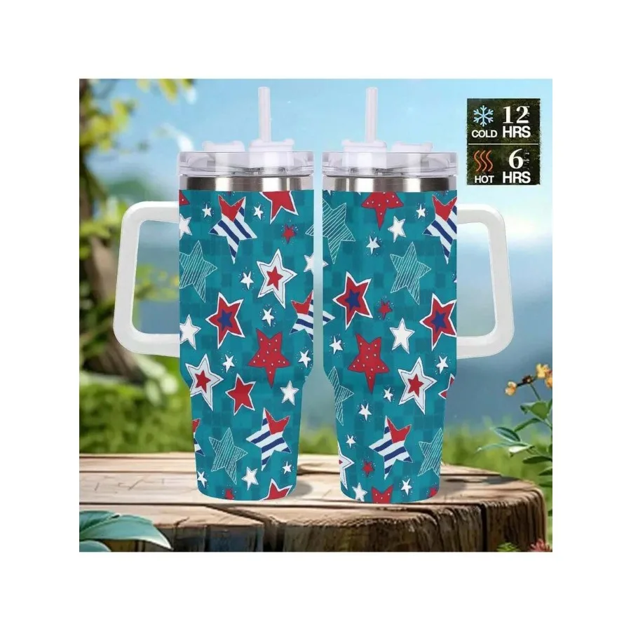 1 Pc 40oz Stainless Steel Tumbler - Double Wall ulated Travel Mug For Coffee and Water, American Star Spangled Banner Pentagram
1 Pc 40oz Stainless Steel Tumbler - Double Wall ulated Travel Mug For Coffee and Water, American Star Spangled Banner Pentagram