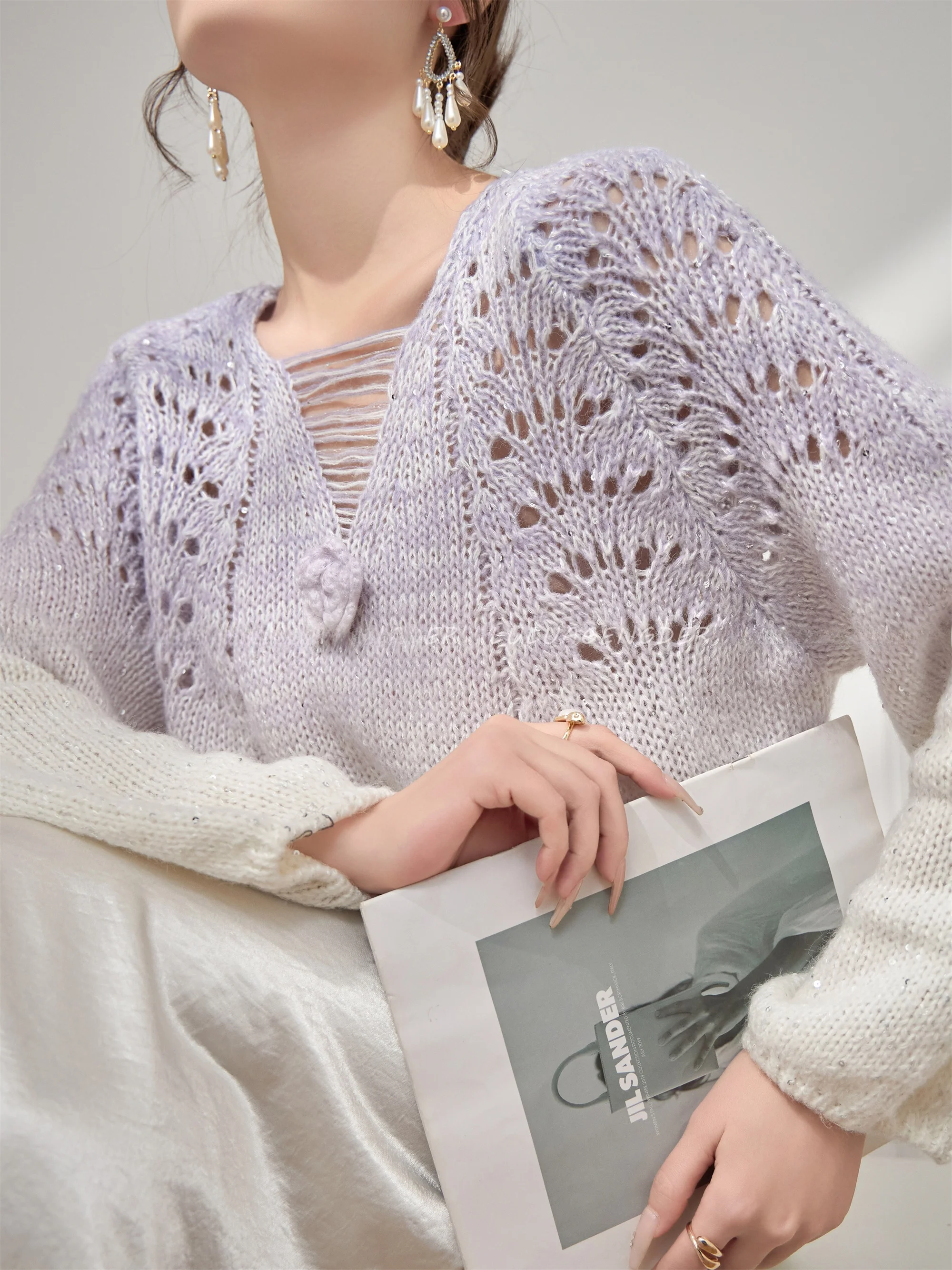 Lulu Long Sleeve Hollow out Design Knitted Sweater Women's Fashionable Versatile Autumn Winter New Style Super Cute
Lulu Long Sleeve Hollow out Design Knitted Sweater Women's Fashionable Versatile Autumn Winter New Style Super Cute