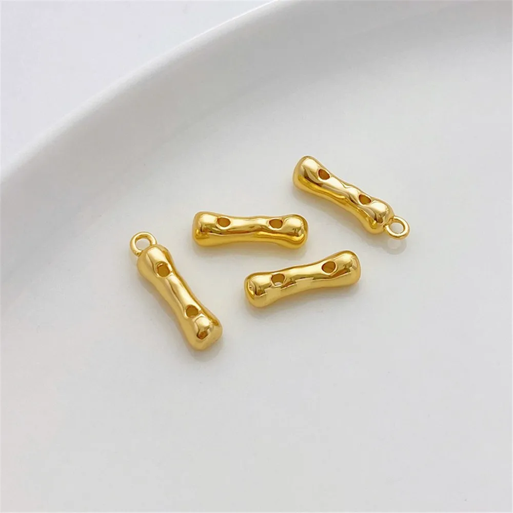 18K Gold-plated Double-hole Bone with Pendant Beads Handmade DIY Bracelet Necklace Accessories L534
18K Gold-plated Double-hole Bone with Pendant Beads Handmade DIY Bracelet Necklace Accessories L534
