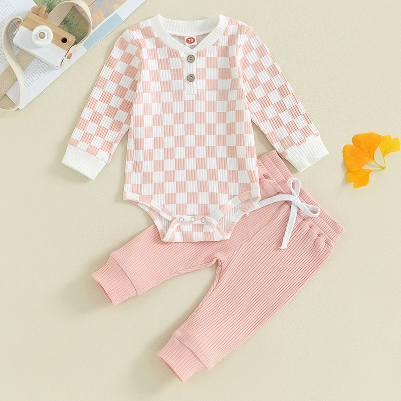 Baby Boys Girls Fall Outfits Long Sleeve Checkerboard Print Romper + Pants Set Infant Clothes
Baby Boys Girls Fall Outfits Long Sleeve Checkerboard Print Romper + Pants Set Infant Clothes