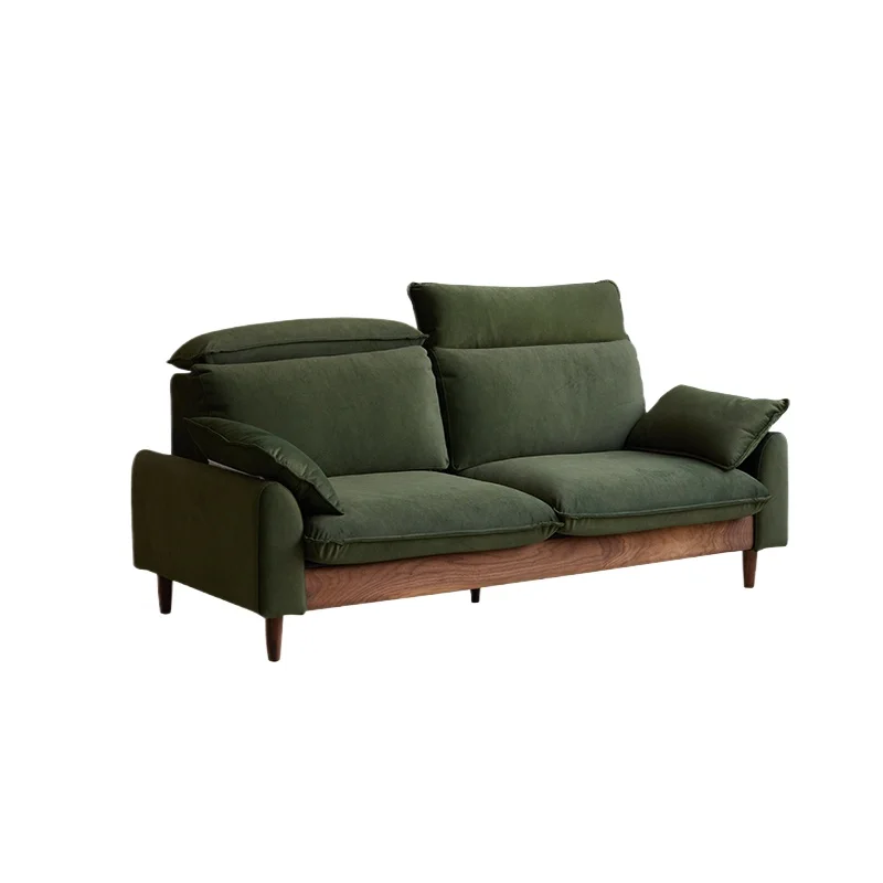 Nordic fabric sofa living room straight row three-person high backrest removable and washable black walnut solid wood retro
Nordic fabric sofa living room straight row three-person high backrest removable and washable black walnut solid wood retro