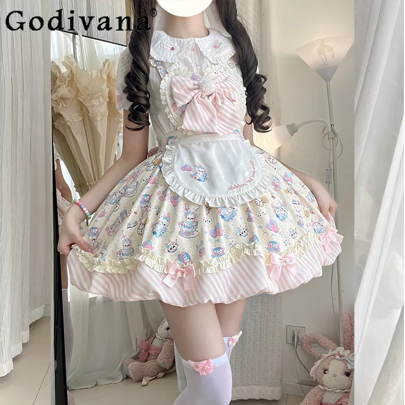 Original Kawaii Girl's Lolita Dress Jsk Summer New Japanese Y2k Clothing Woman's Cute Bow Print Dresses Short-sleeved Shirt
Original Kawaii Girl's Lolita Dress Jsk Summer New Japanese Y2k Clothing Woman's Cute Bow Print Dresses Short-sleeved Shirt