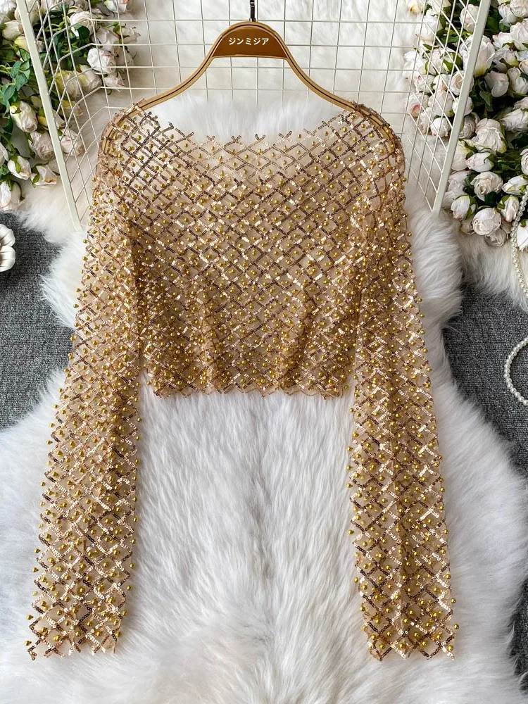 Heavy Embellied Sequin round Ne Long Sve Women's T-irt Slim Fit ort Sle Korean Commute Pure Color Moisture ng
Heavy Embellied Sequin round Ne Long Sve Women's T-irt Slim Fit ort Sle Korean Commute Pure Color Moisture ng