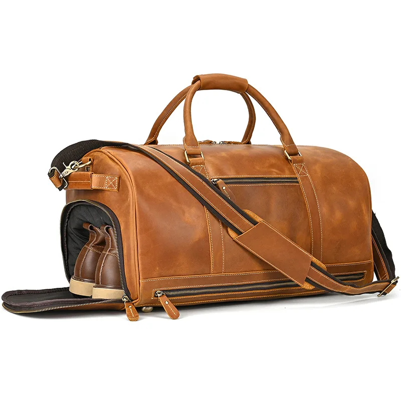 Crazy Horse Leather Belt Shoe Position Fitness Bag Retro Travel Dry and Wet Separation Leather Handbag Stylish Simple Casual Ver
Crazy Horse Leather Belt Shoe Position Fitness Bag Retro Travel Dry and Wet Separation Leather Handbag Stylish Simple Casual Ver
