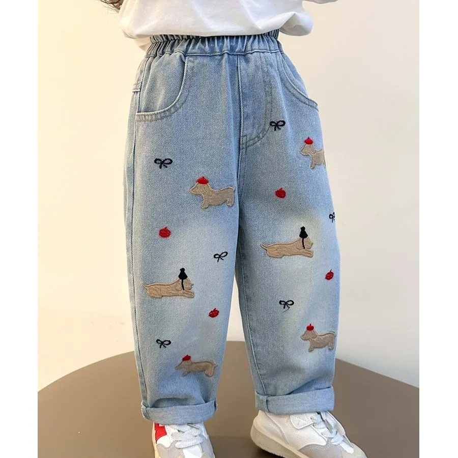 Spring Baby Girls Cotton Stylish Cartoon Embroidery Jeans Pants School Kids Outdoor Denim Trousers Children Outfit Bottom 2-9 Yr
Spring Baby Girls Cotton Stylish Cartoon Embroidery Jeans Pants School Kids Outdoor Denim Trousers Children Outfit Bottom 2-9 Yr