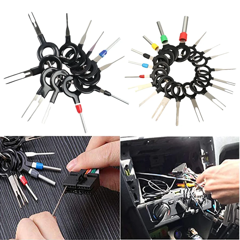 Automotive Plug Terminal Removal Tool Car Electrical Wire Crimp Connector Pin Extractor Kit Key Pin Removal Tools 11/18Pcs/set
Automotive Plug Terminal Removal Tool Car Electrical Wire Crimp Connector Pin Extractor Kit Key Pin Removal Tools 11/18Pcs/set