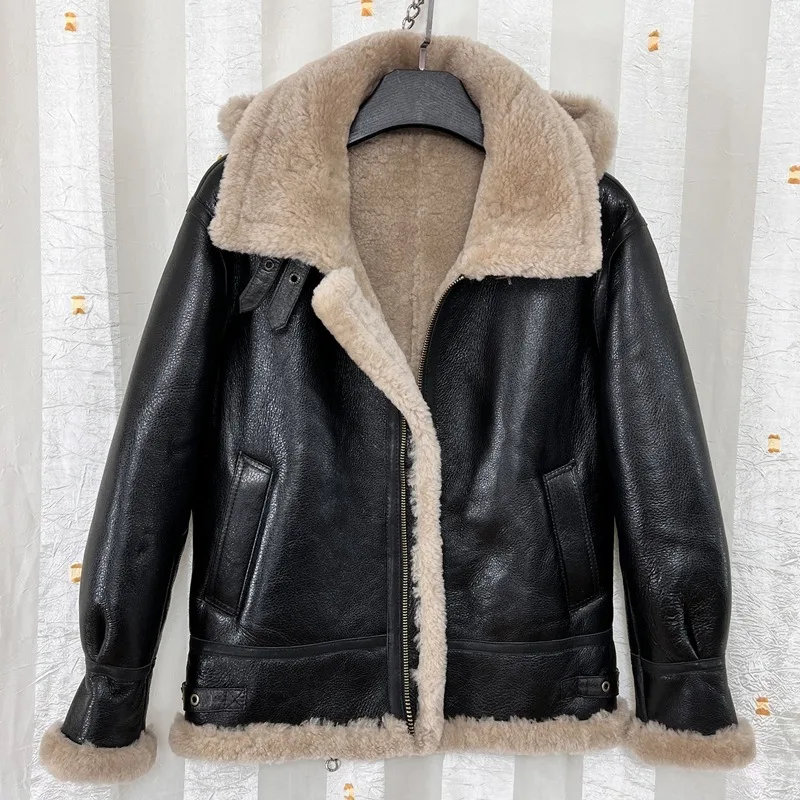 2024 New Man Leather B3 Original Real Fur Integrated Biker Jacket Thick Fur Coat Men's Lamb Fur With Hood Leather Tide Jackets
2024 New Man Leather B3 Original Real Fur Integrated Biker Jacket Thick Fur Coat Men's Lamb Fur With Hood Leather Tide Jackets