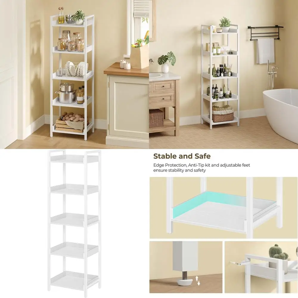 5-Tier Narrow Bookshelf - Display Wooden Storage for Living Room, Bathroom, Kitchen, Balcony - White
5-Tier Narrow Bookshelf - Display Wooden Storage for Living Room, Bathroom, Kitchen, Balcony - White