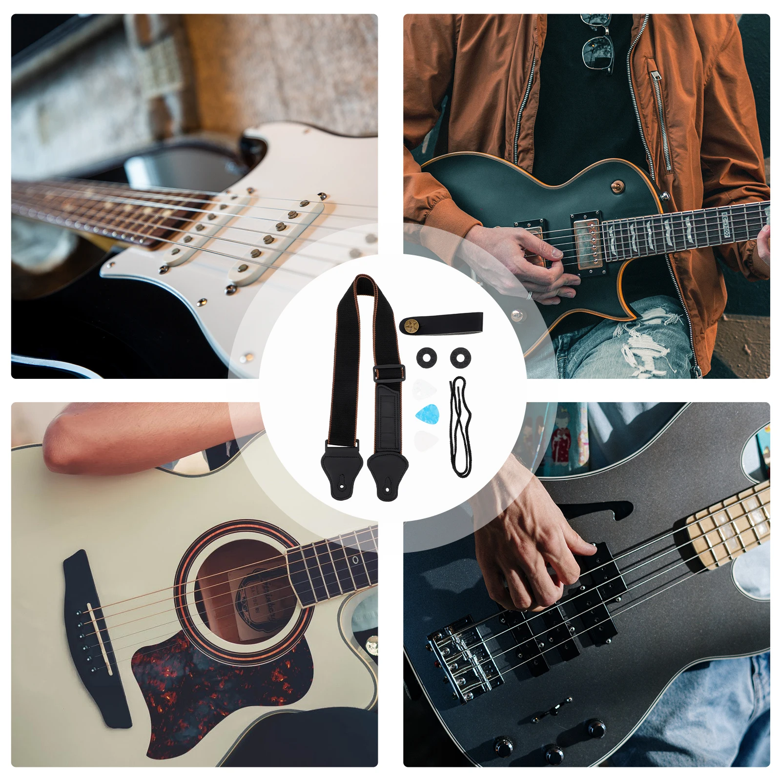 Guitar Strap Set Adjustable Locking Acoustic Accessories Headstock Tie Kit Comfortable Accessory
Guitar Strap Set Adjustable Locking Acoustic Accessories Headstock Tie Kit Comfortable Accessory