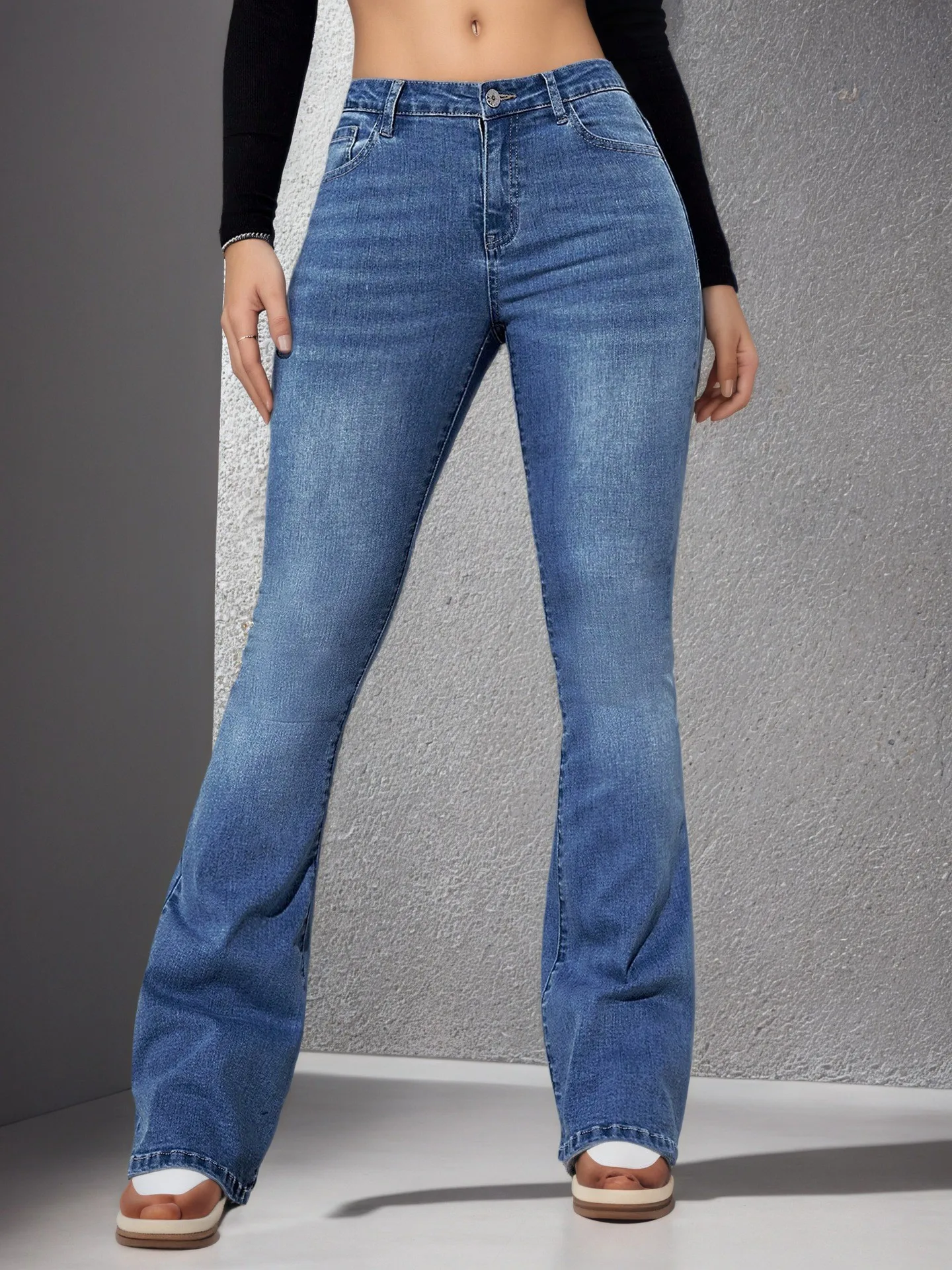 Summer Women's Clothing Slim Fit High Waist Flared Stretch Denim Jeans For Woman Elegant Vintage Style Long Casual Pants
Summer Women's Clothing Slim Fit High Waist Flared Stretch Denim Jeans For Woman Elegant Vintage Style Long Casual Pants