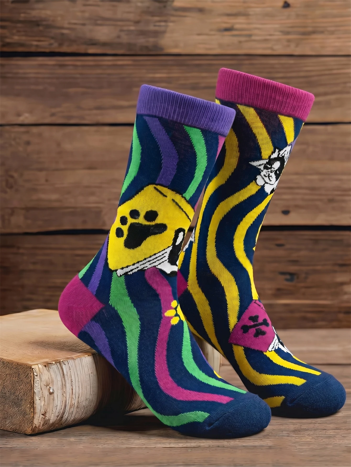 1 Pair Novelity Personality Socks For Men Asymmetry Dog Print Mid-calf Cotton Crew Socks Skateboard Streetwear
1 Pair Novelity Personality Socks For Men Asymmetry Dog Print Mid-calf Cotton Crew Socks Skateboard Streetwear