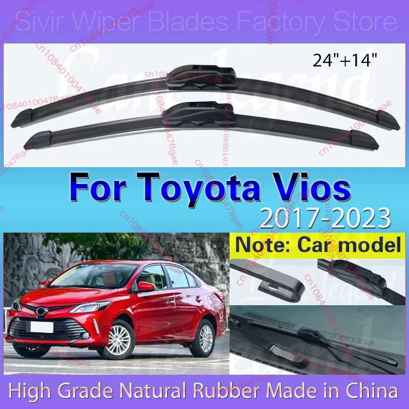 For Toyota Vios 2017 2018 2019 2020 2021 2022 2023 Front Wiper Blades Soft Rubber Windshield Windscreen 24"+14" Car Accessories
For Toyota Vios 2017 2018 2019 2020 2021 2022 2023 Front Wiper Blades Soft Rubber Windshield Windscreen 24"+14" Car Accessories