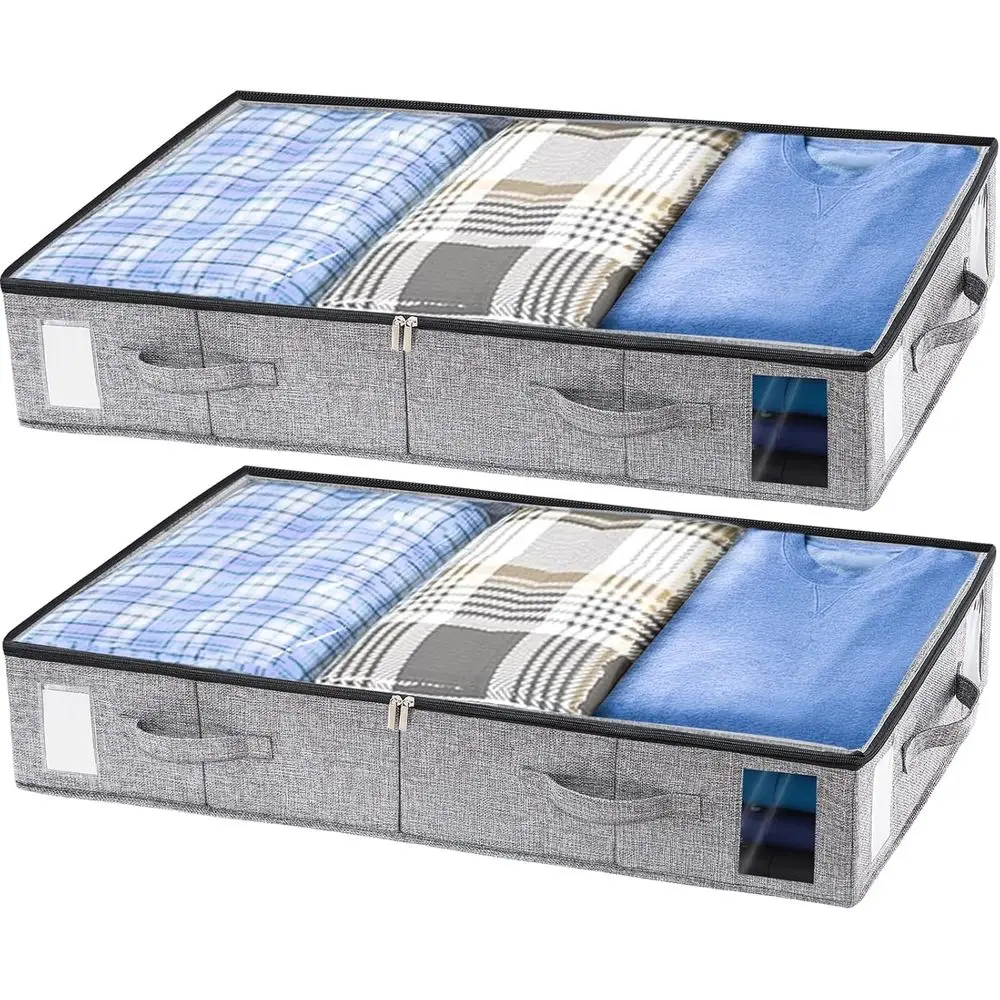 Double Stackable Underbed Storage Boxes for Organizing Clothes, Blankets, and More
Double Stackable Underbed Storage Boxes for Organizing Clothes, Blankets, and More