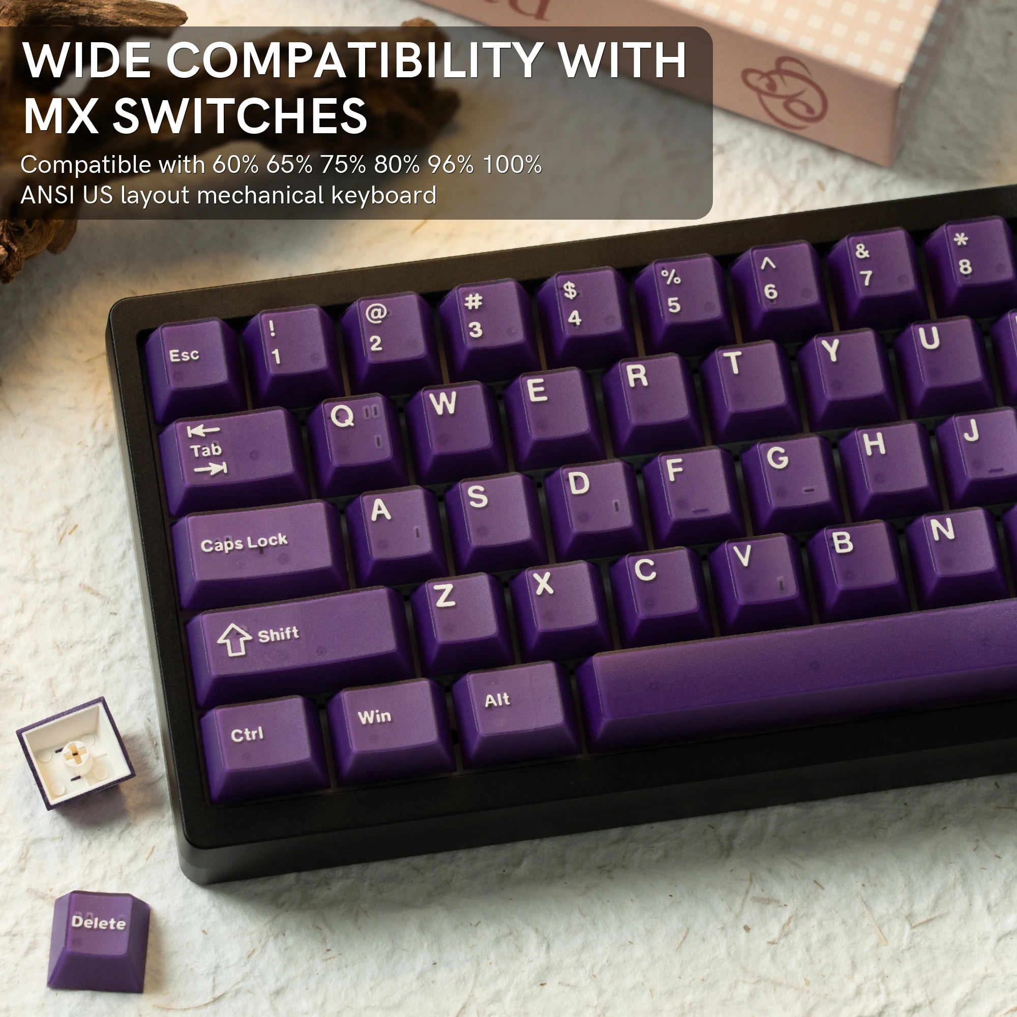 121-клавишный фиолетовый нефритовый колпачок из ПБТ для ПК, полупрозрачный колпачок с вишневым профилем для механической геймерской клавиатуры Cherry MX
121-клавишный фиолетовый нефритовый колпачок из ПБТ для ПК, полупрозрачный колпачок с вишневым профилем для механической геймерской клавиатуры Cherry MX