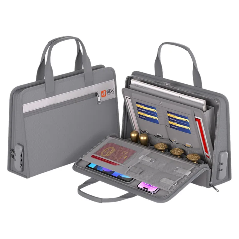Premium Fireproof Business License Holder Waterproof Anti-Theft Pouch with Triple Compartment for Seal, Stamp Document Storage
Premium Fireproof Business License Holder Waterproof Anti-Theft Pouch with Triple Compartment for Seal, Stamp Document Storage