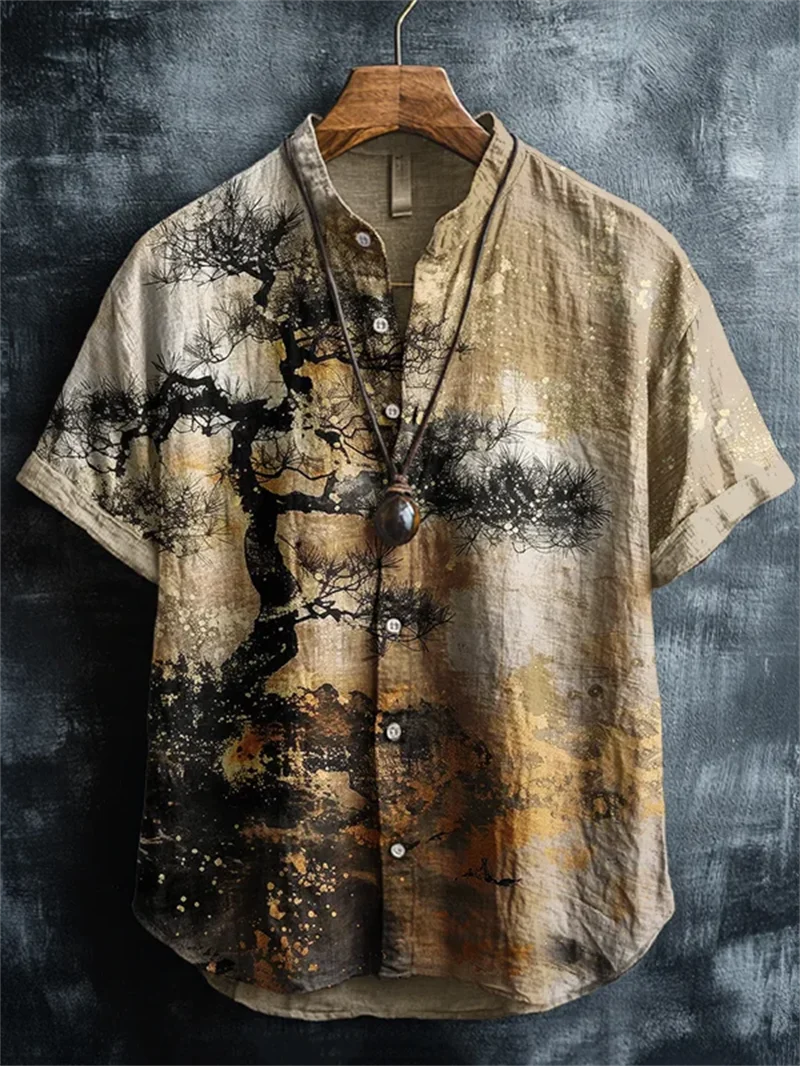 Новая мужская роскошная льняная рубашка в винтажном стиле с коротким рукавом, с 3D-принтом в виде рыбы и узором лапши ламиан, повседневная мужская рубашка
Новая мужская роскошная льняная рубашка в винтажном стиле с коротким рукавом, с 3D-принтом в виде рыбы и узором лапши ламиан, повседневная мужская рубашка