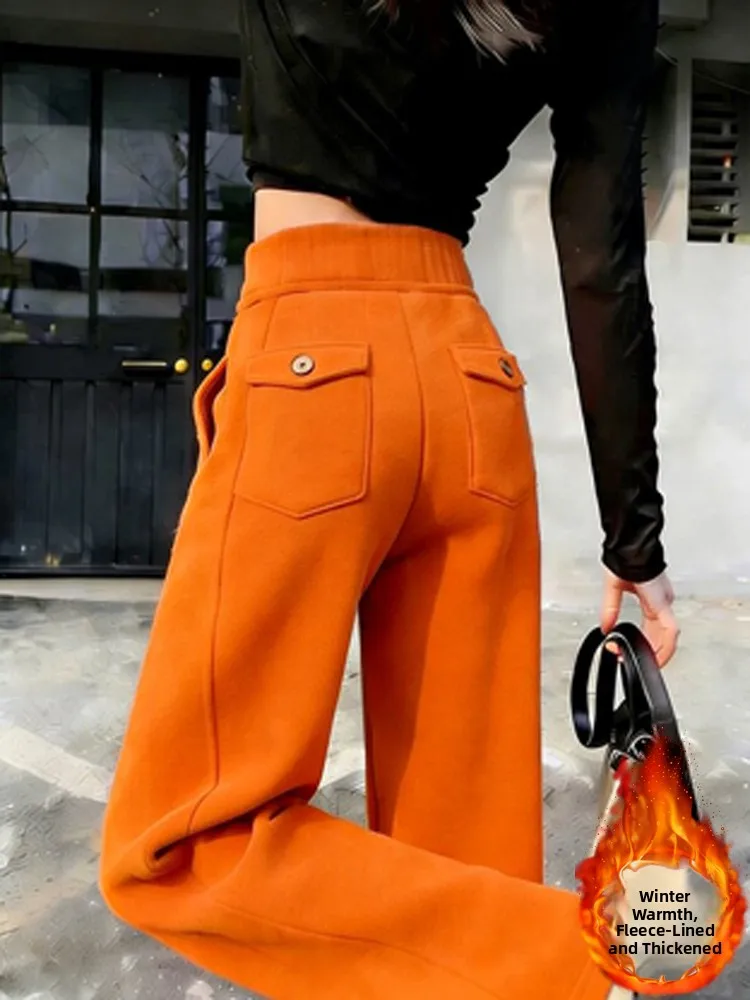 Orange High Waist Slim Straight Leg Pants Women's Loose Casual Trousers Anti-Aging Drapey Wide Leg Pants Autumn Winter
Orange High Waist Slim Straight Leg Pants Women's Loose Casual Trousers Anti-Aging Drapey Wide Leg Pants Autumn Winter