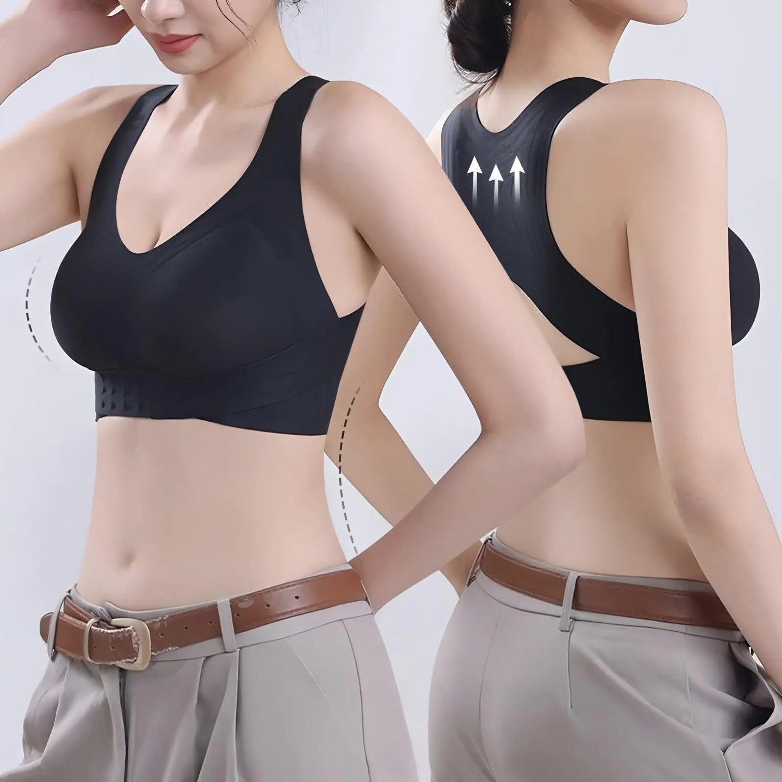 Women's Solid Color Adjustable Seamless Bra with Soft Underwire for Posture Correction and Back Shaping Homewear Sport Yoga Vest
Women's Solid Color Adjustable Seamless Bra with Soft Underwire for Posture Correction and Back Shaping Homewear Sport Yoga Vest